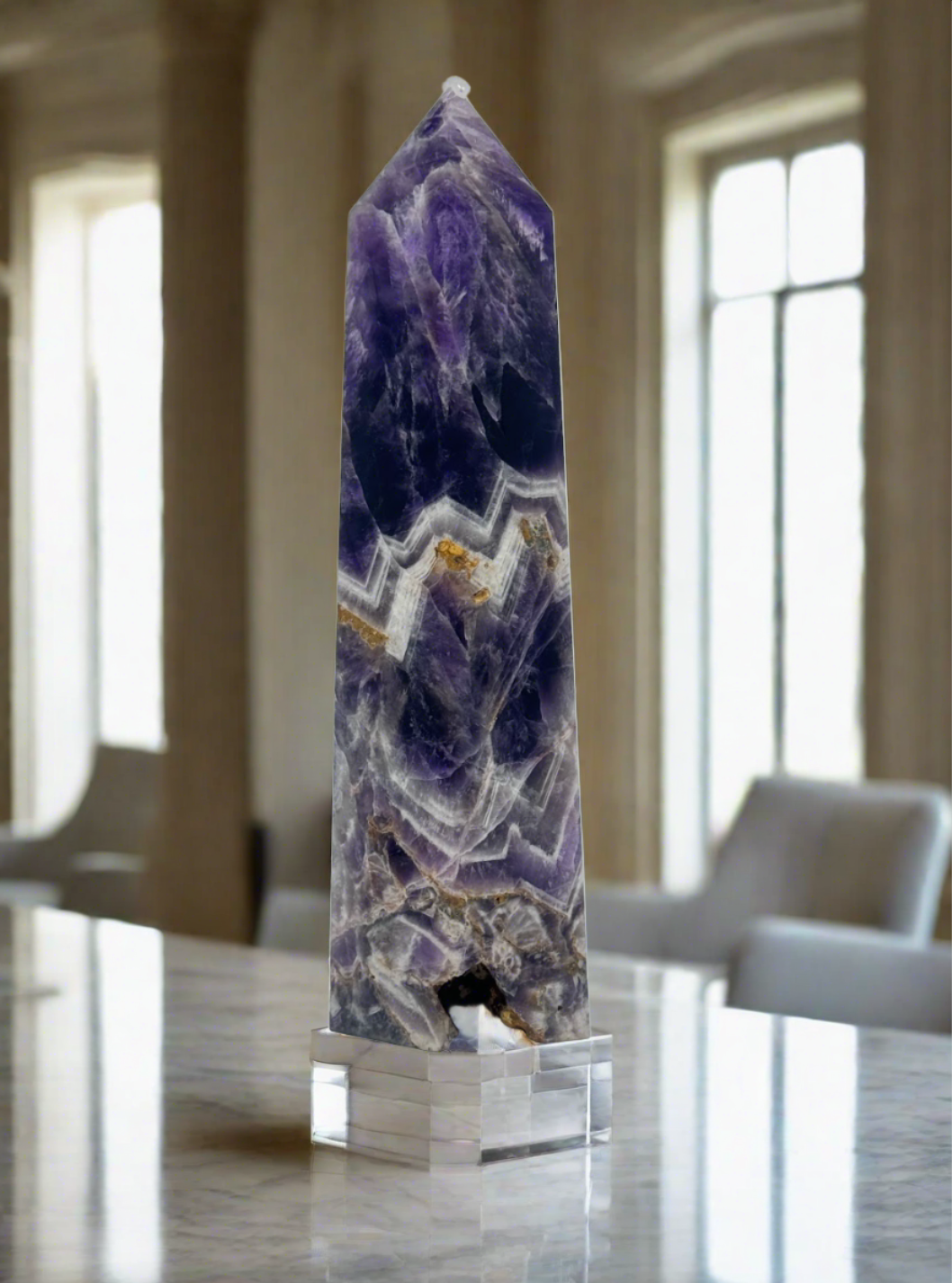 Big Chevron fashion amethyst crystal tower