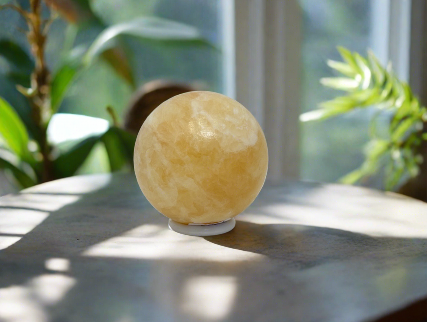 Honey Calcite Sphere