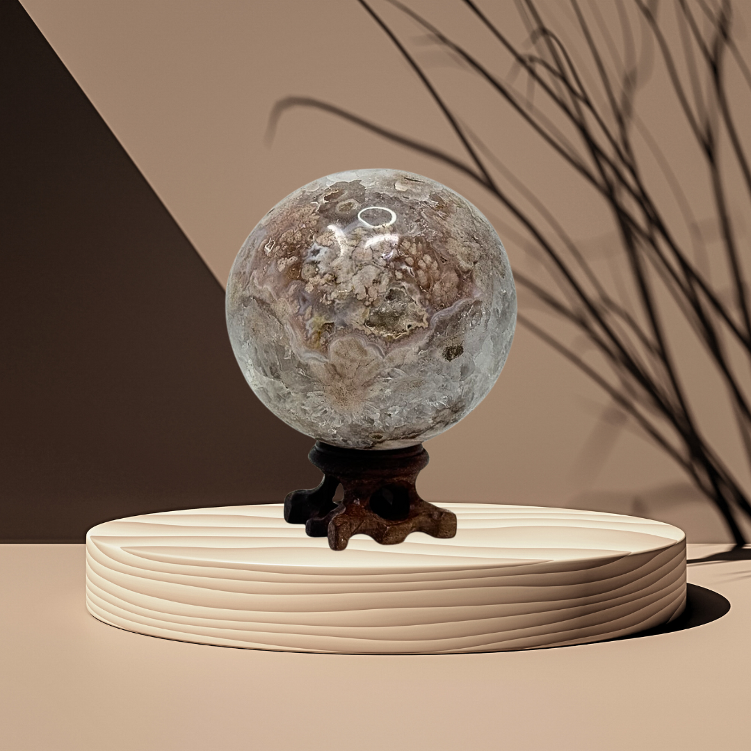 Flower Agate Sphere