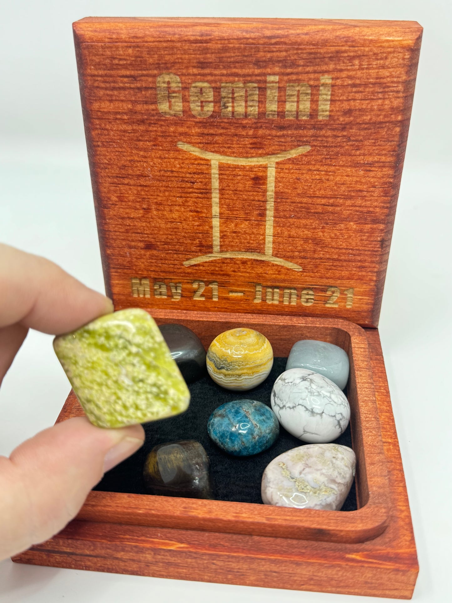 Stained Wood Zodiac Box Gemini