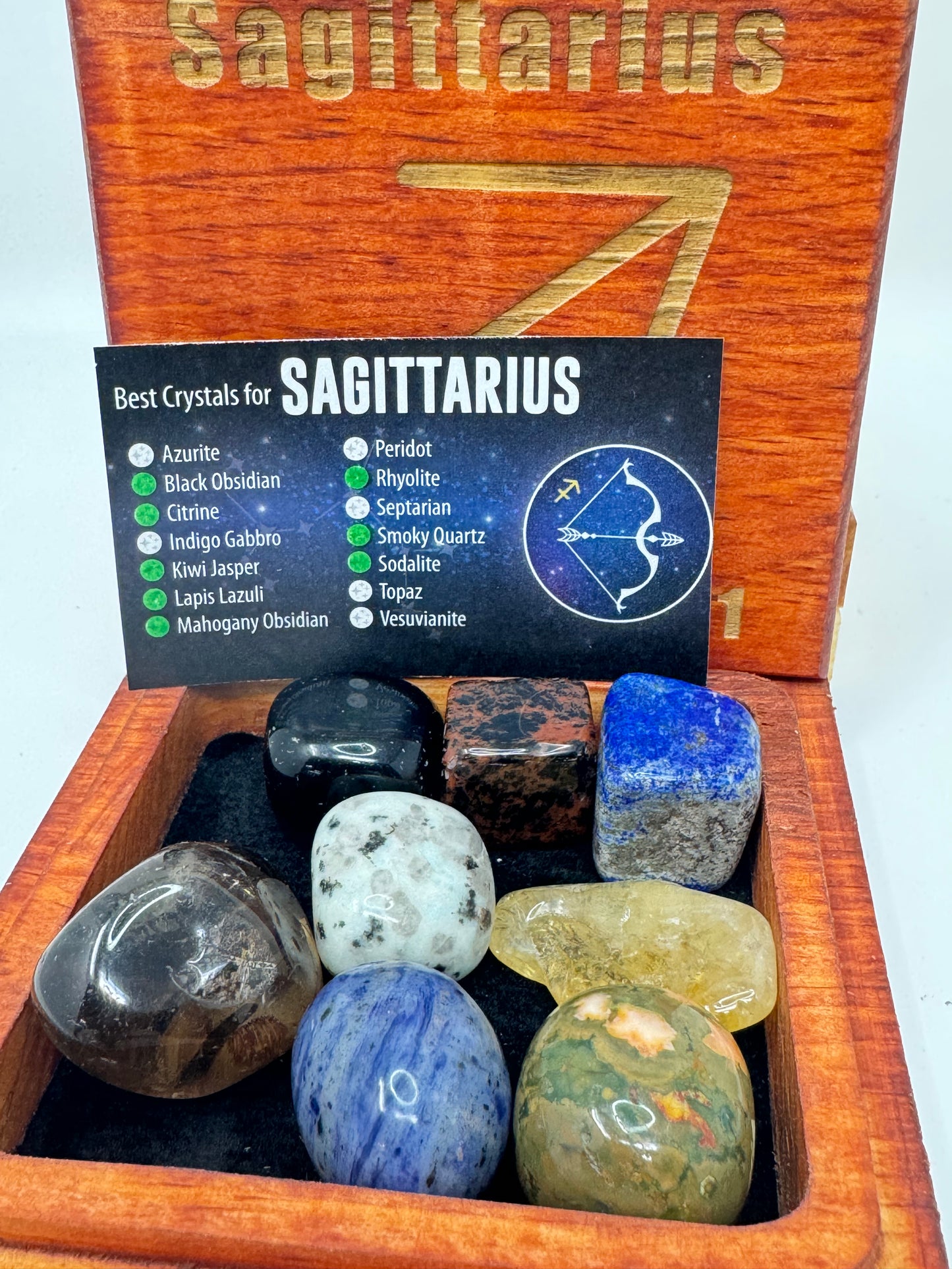 Stained Wood Zodiac Box Sagittarius