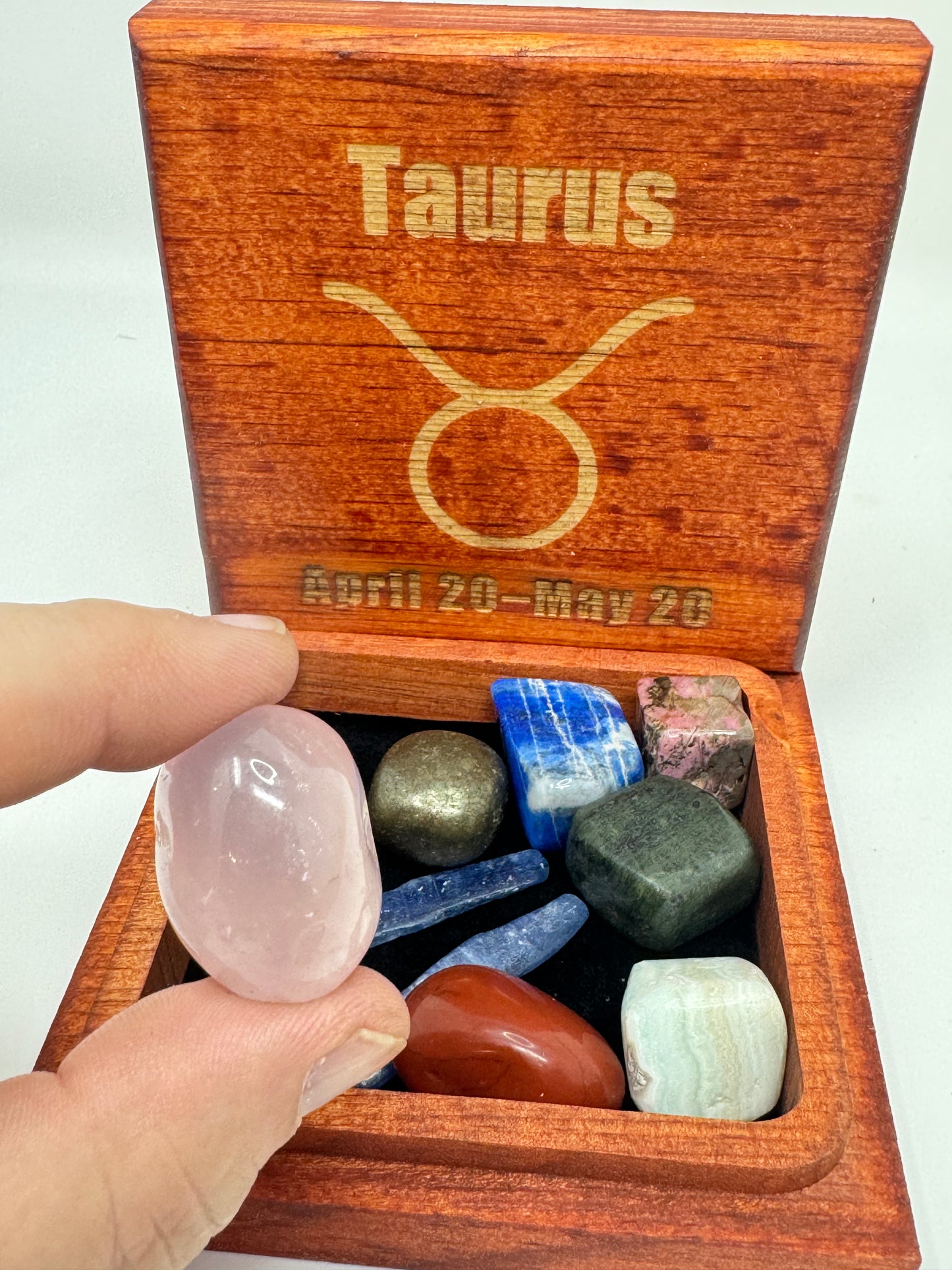 Stained Wood Zodiac Box Taurus