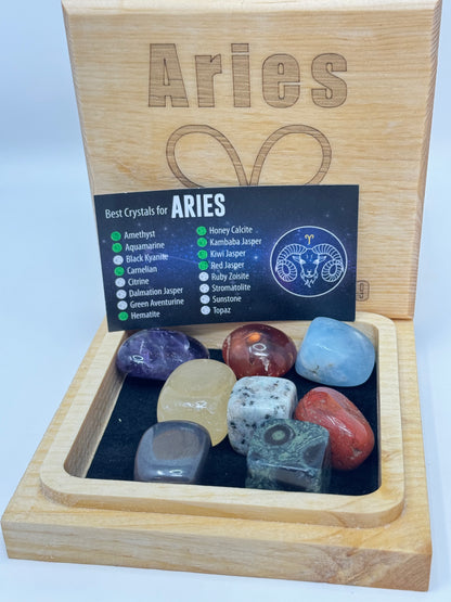 Natural Wood Zodiac Box Aries