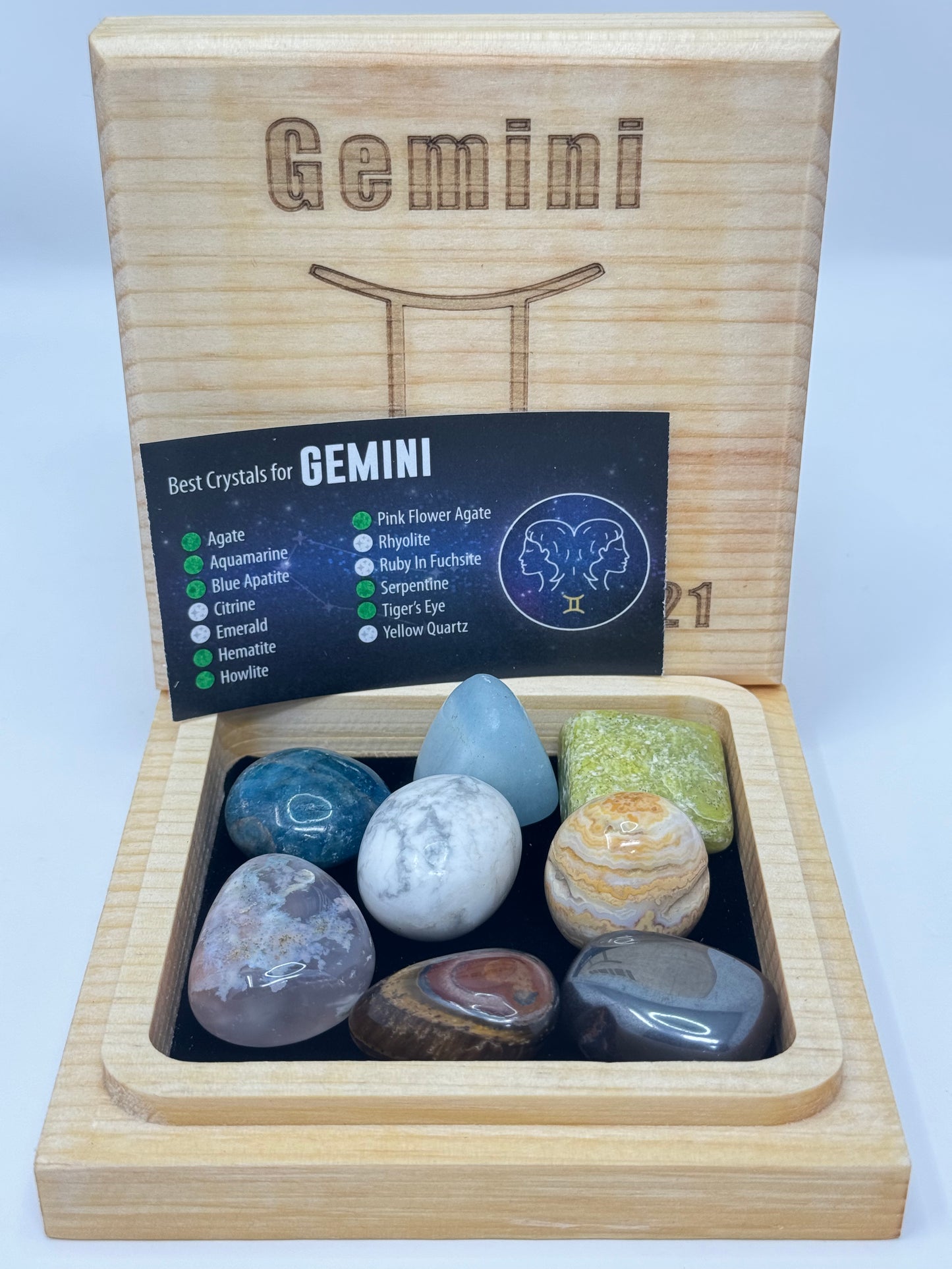 Natural Wood Zodiac Box Gemini