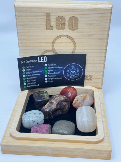 Natural Wood Zodiac Box Leo