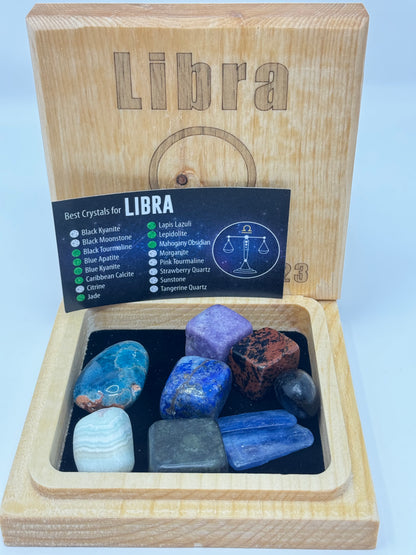 Natural Wood Zodiac Box Libra