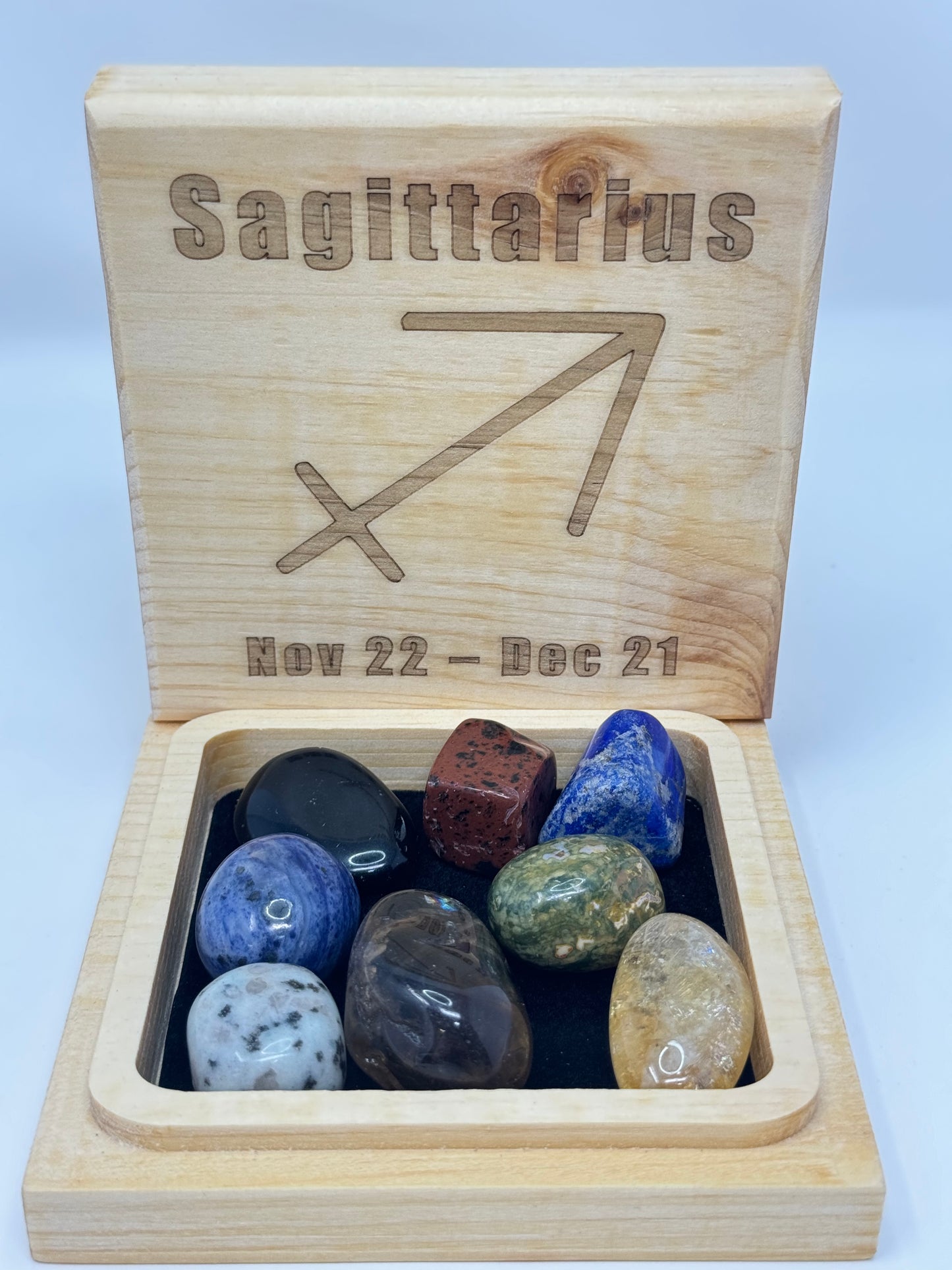 Natural Wood Zodiac Box Sagittarius