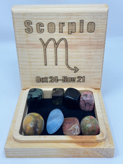 Natural Wood Zodiac Box Scorpio