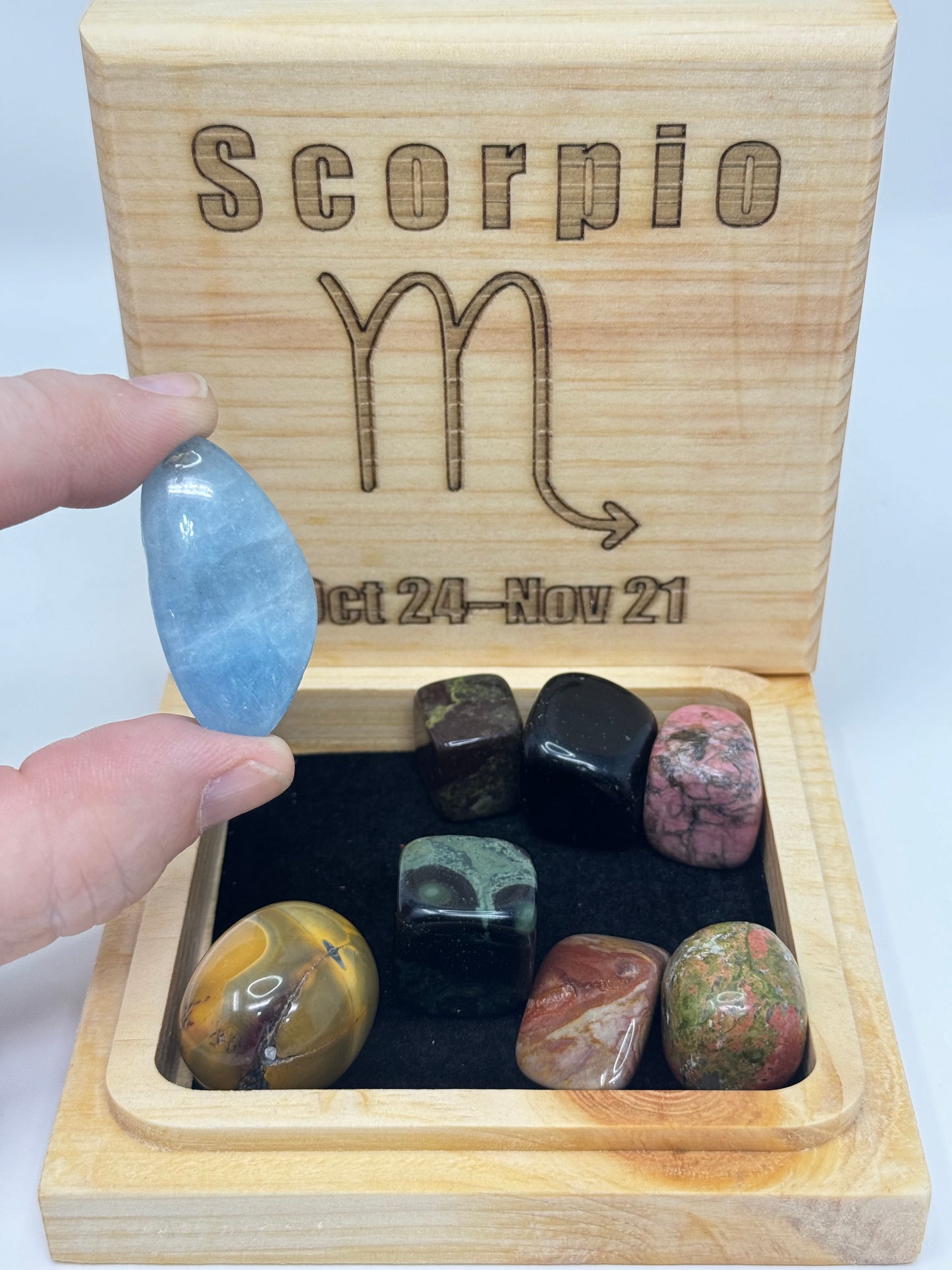 Natural Wood Zodiac Box Scorpio