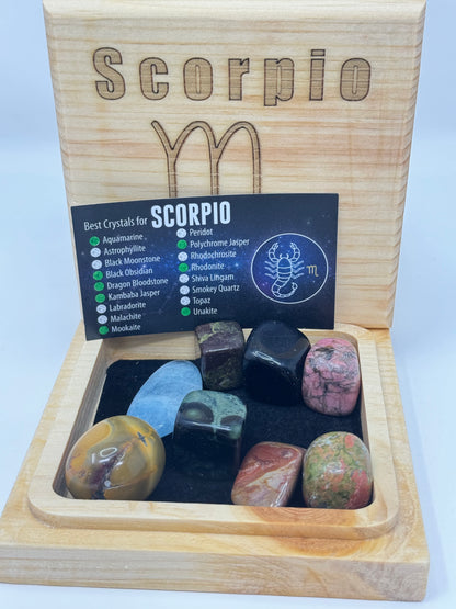 Natural Wood Zodiac Box Scorpio