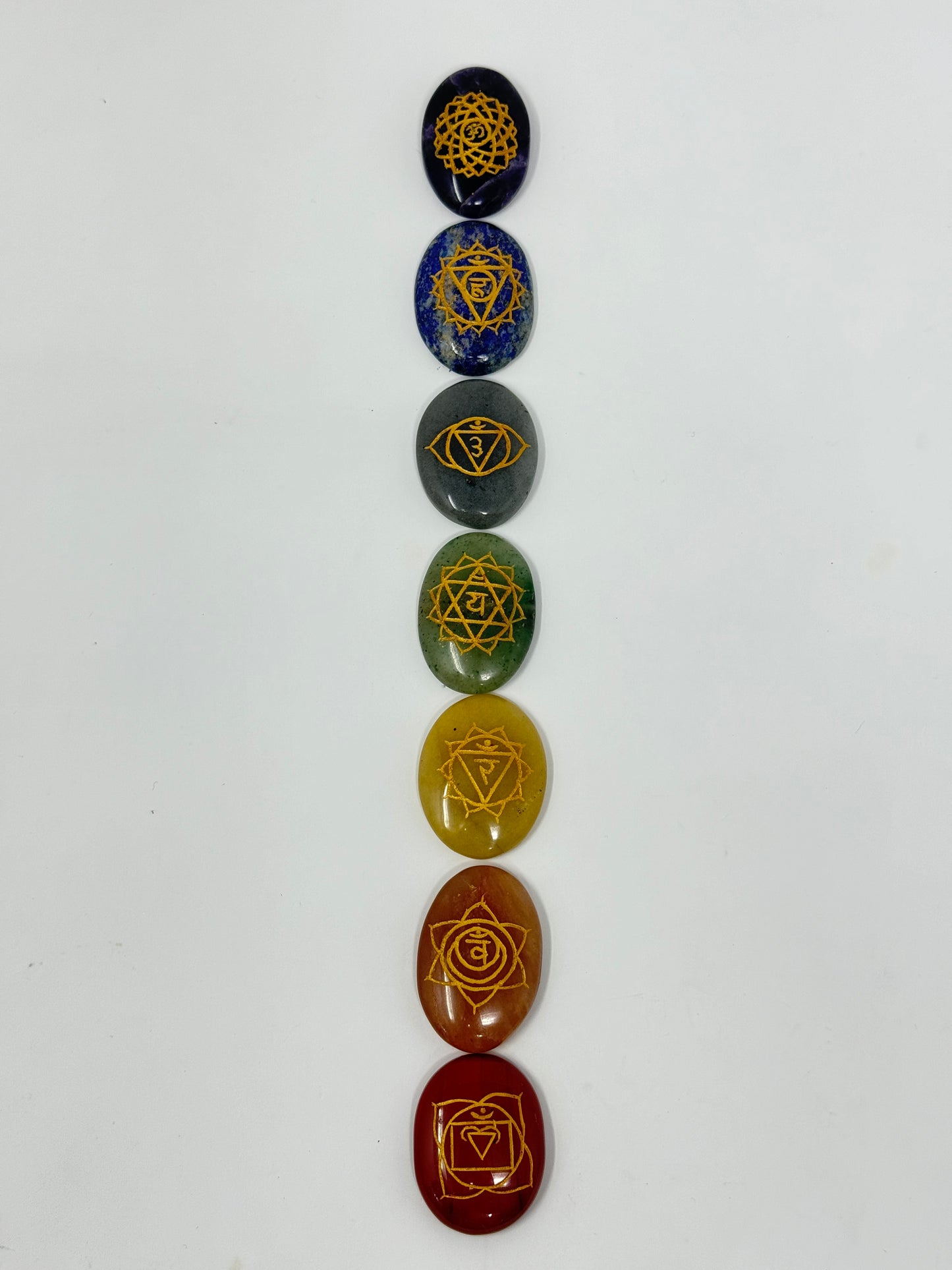 Chakra Stone Bag Set Mixed Ovals