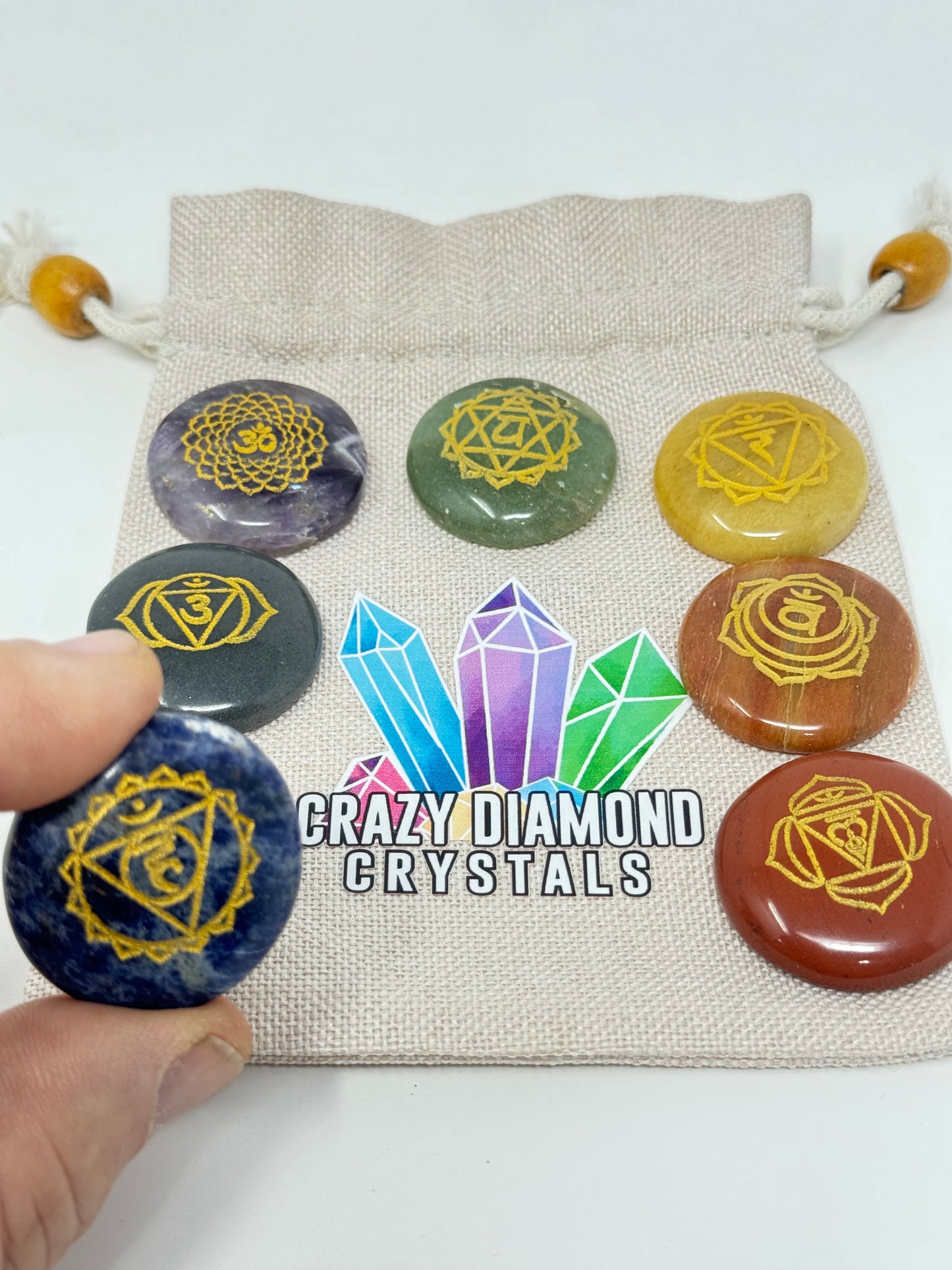 Chakra Stone Bag Set Mixed Rounds