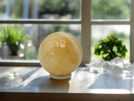 Honey Calcite Sphere