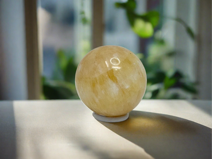 Honey Calcite Sphere