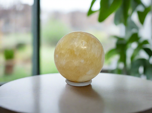 Honey Calcite Sphere