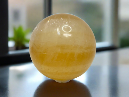 Honey Calcite Sphere