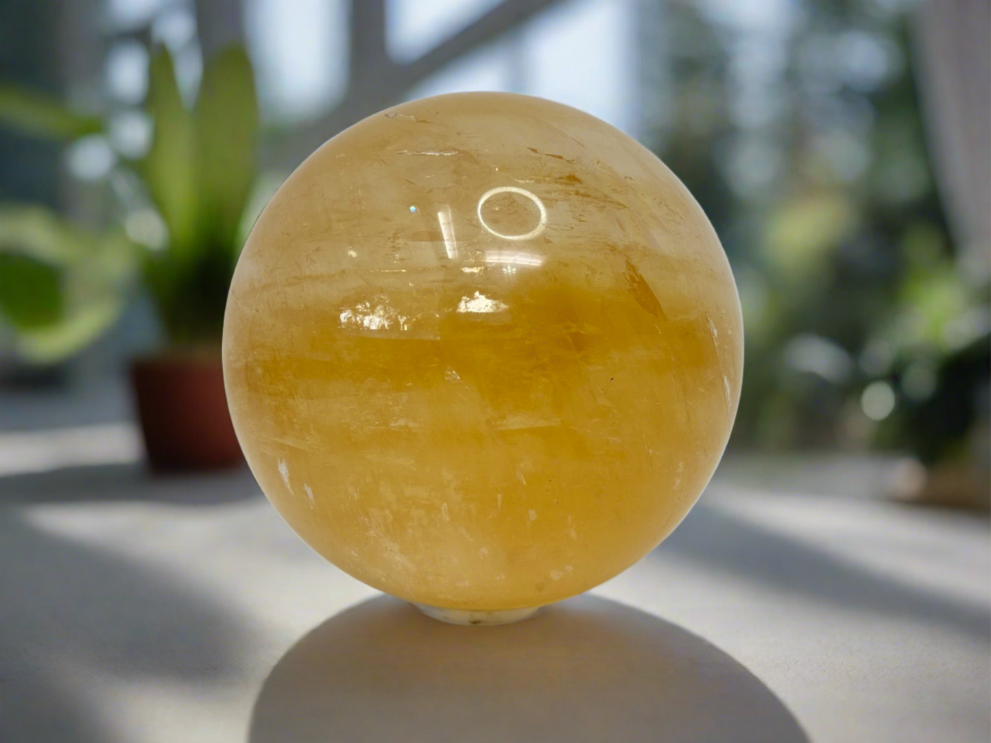 Honey Calcite Sphere