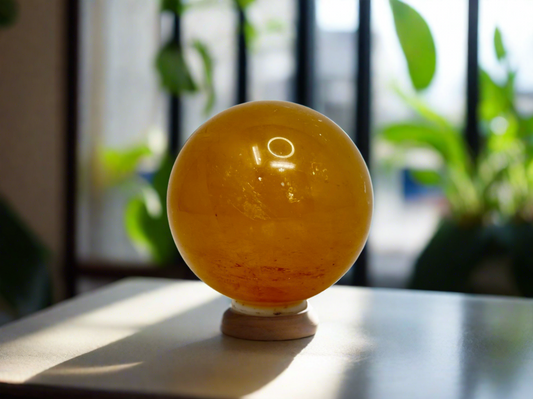 Honey Calcite Sphere