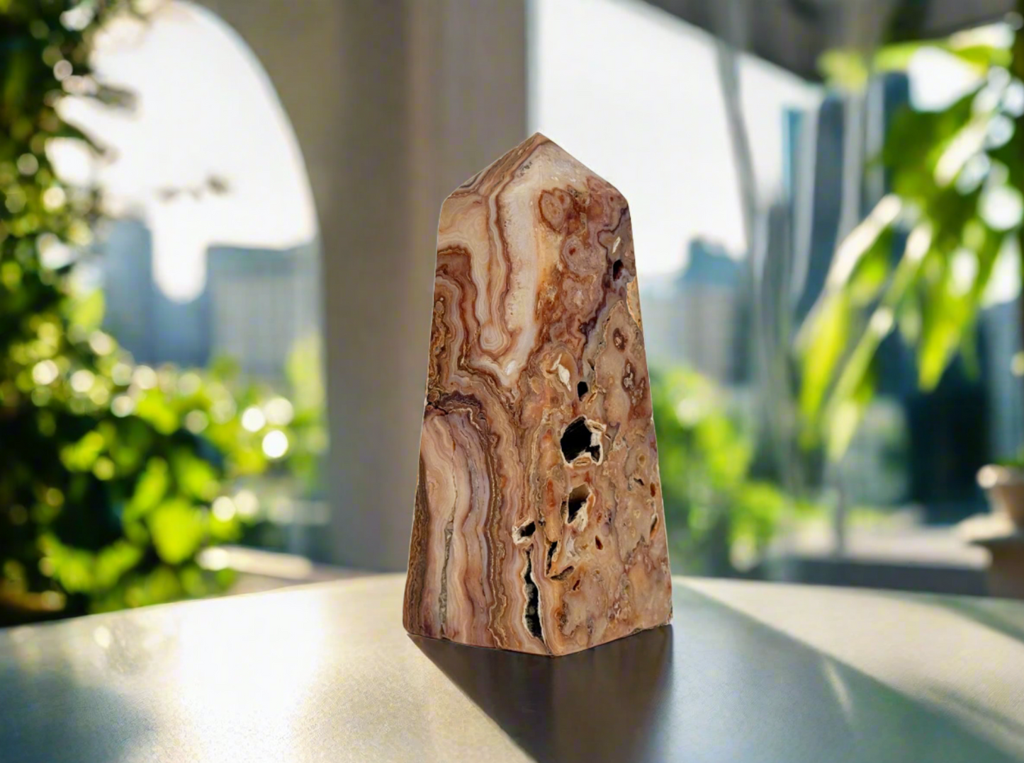 Indonesian Lace Agate Tower