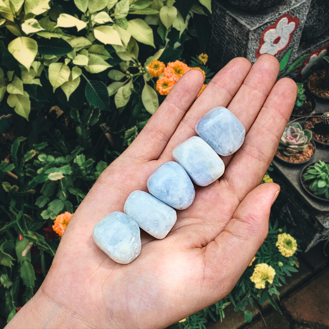 Blue Calcite Tumbles