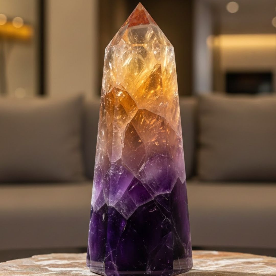 Large Amethyst Citrine Tower
